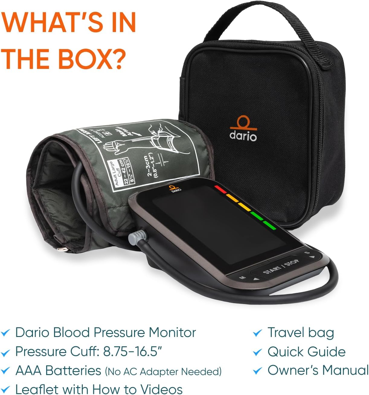 Dario Premium Blood Pressure Monitor - Automatic Upper Arm Cuff (Gen 2)