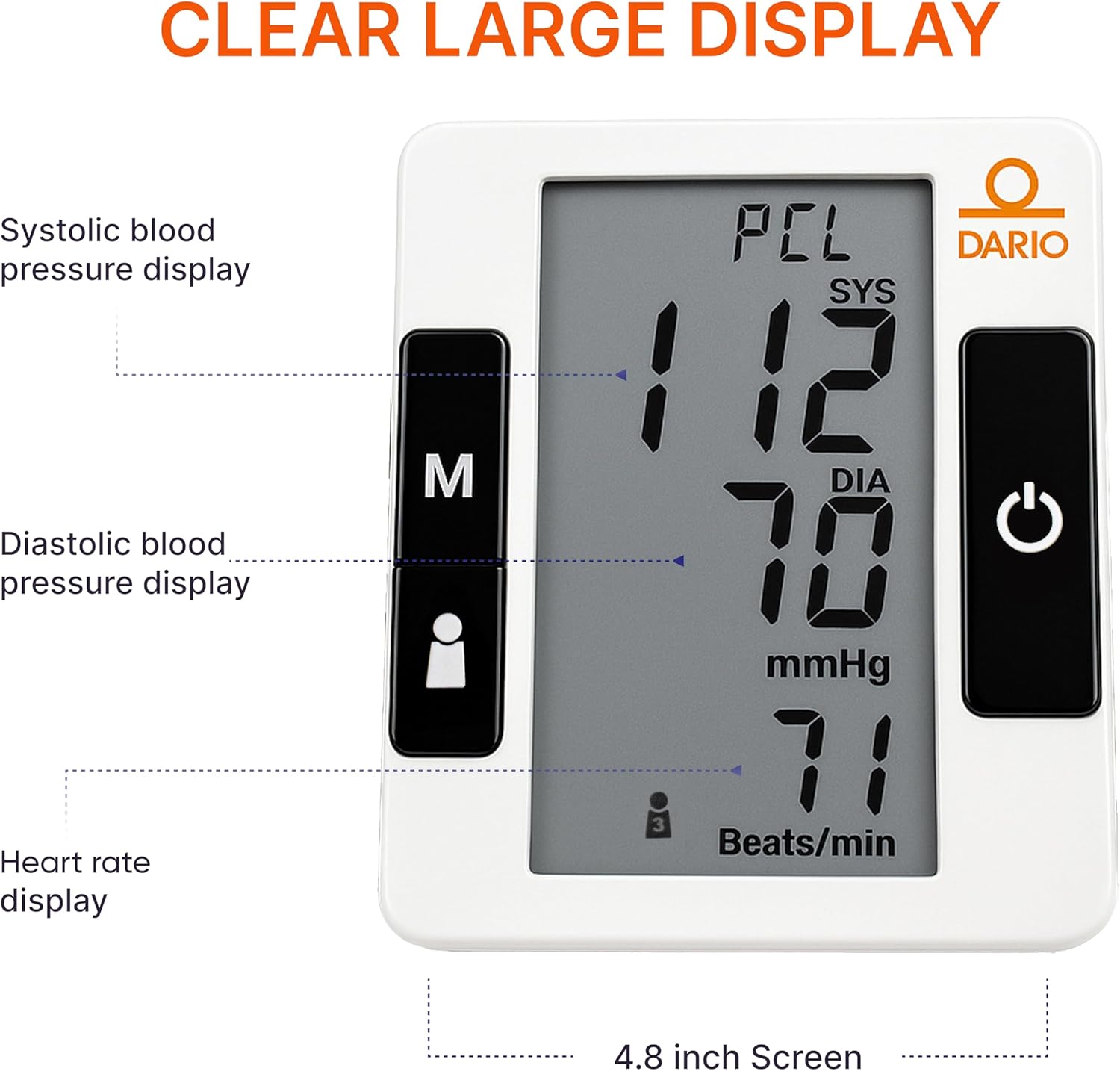 Dario Blood Pressure Monitor - Automatic Upper Arm Cuff (Gen 1)